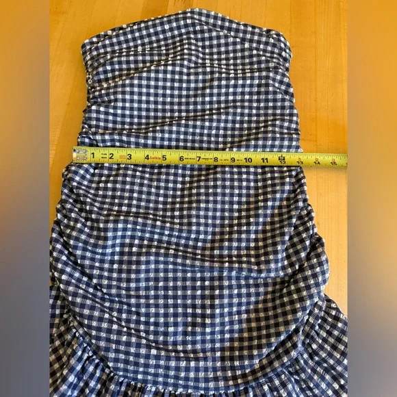 J. Crew ๐๏ธ Blue & White Gingham Retro Style beach swimsuit bathing suit skirt 6 - Picture 11 of 12